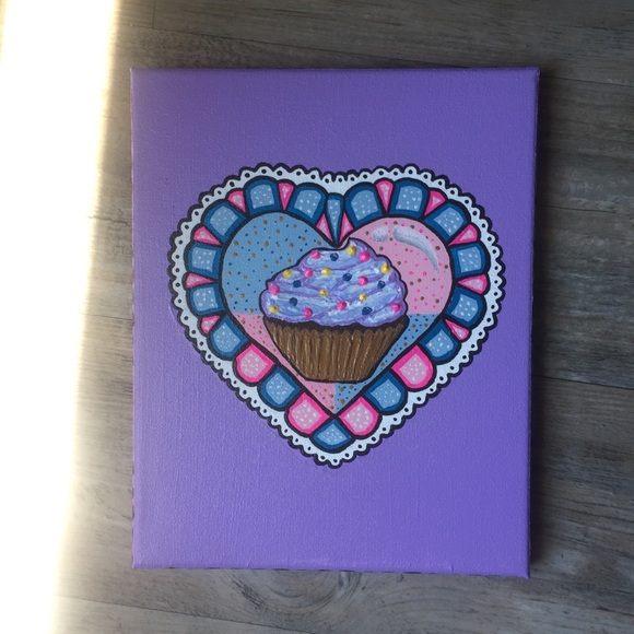“Original painting” cute heart cupcake <3 - Picture 7 of 10